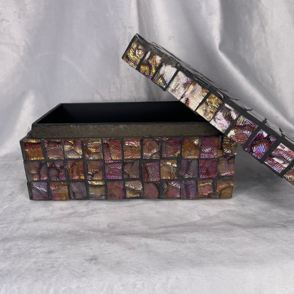 Vintage IMAX Orchid Mosaic Boxes - Set of 2 - Picture 13 of 16